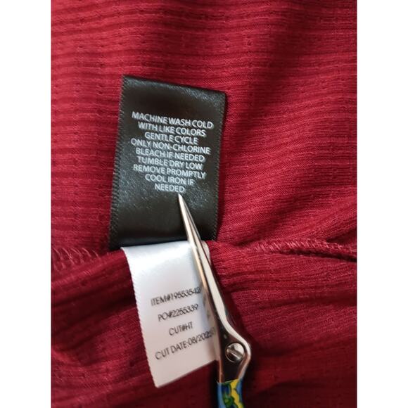 NEW TORRID 0 Blouse Top 12 Large Burgundy Boho Peasant Criss Cross Laces V-Neck - Picture 5 of 7